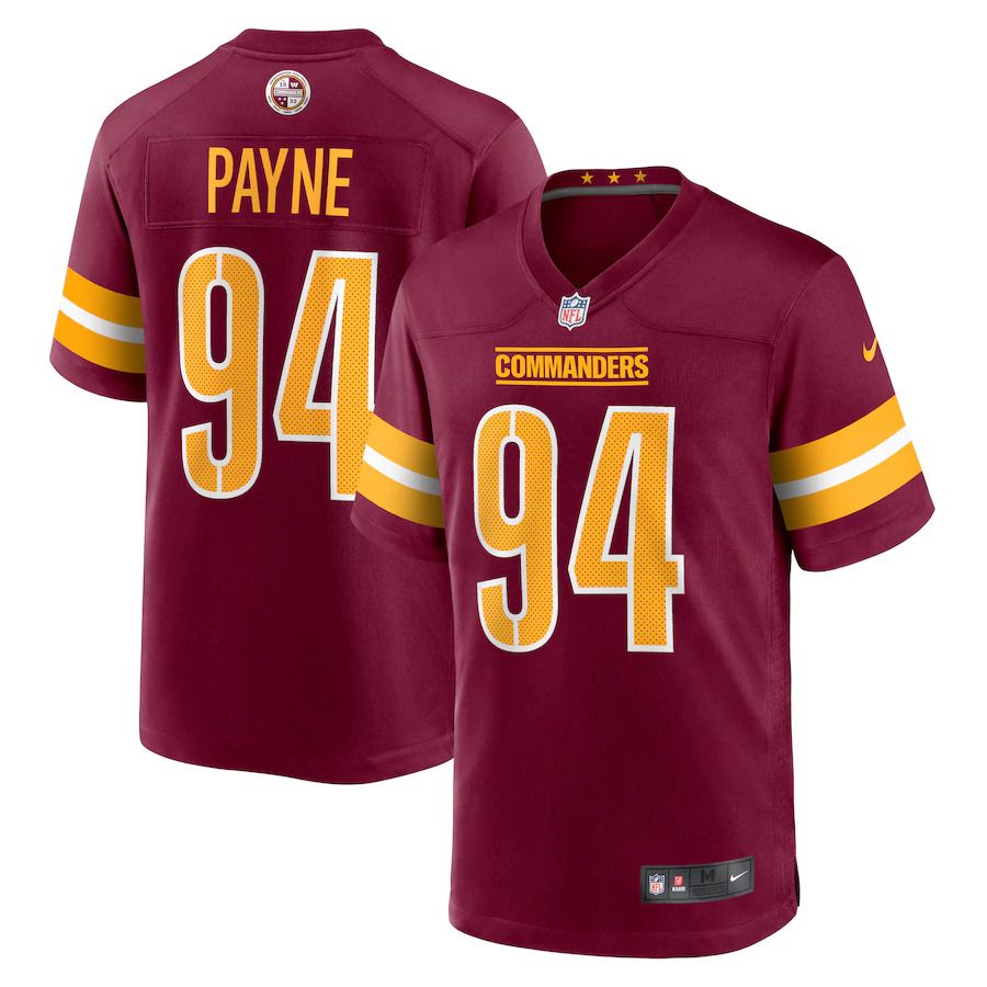 Men Washington Commanders #94 Da Ron Payne Nike Burgundy Game NFL Jersey->washington redskins->NFL Jersey